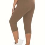 Plus Size Leggings For Women, Super Soft High Waisted Tummy Control Yoga Capri Pants, No See Through Workout Running Leggings