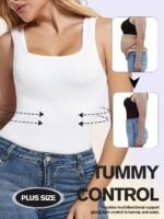 A Seamless Shapewear Top For Women That Helps Slim The Waist And Shape The Body, Available In Plus Sizes. - Image 2