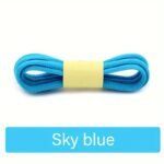 1Pair Oval Shoelaces For Various Sports, Casual, And Canvas Shoes - Durable Polyester And Spandex, Simple Solid Colors, Hand Washable, Knit Design With Rainbow Details - Image 20