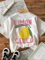 Women'S Black Short Sleeve Crew Neck T-Shirt - Bold "Limon Cello" Graphic Print With Lemon Slice Design, Casual Top For Summer & Spring, Machine Washable, Music Performance Attire, Playful Graphic Tee - Image 6