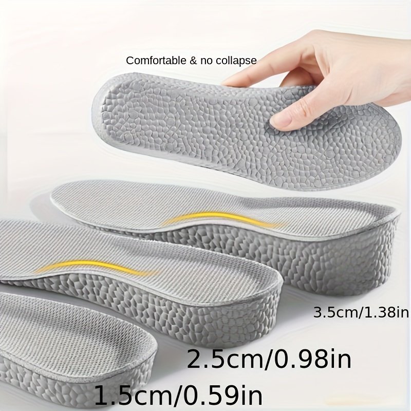 product-fancy-93b40214-1d64-4d96-a71e-afcd111a5192.jpg 1Pair Height Increasing Insoles, Invisible Unisex Female Height Increasing Insertion Pad Heel Support Height Increasing Pad - Image 1