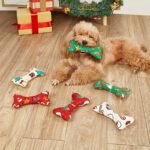 1Pc Pet Plush Toy Christmas Bone Birthday Bone Cat Dog Wear-Resistant Chew Toy Sound Toy Christmas Birthday Party Toy Healthy Play