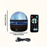 Aurora Wave Led Projector - 2-In-1 Northern Lights & Ocean Wave Night Lamp With Remote, 14 Vibrant Effects, Powered Via Supplied Cable, Ideal For Bedroom, Game Room, Home Theater Decor, Ambiance Lighting & Relaxation - Image 5