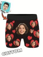 Custom Face Boxers With Picture, Personalized Face Photo Boxers, Funny Underwear With Face, Valentine'S Day/ Anniversary/ Wedding/ Birthday Gifts, Sexy Gift Funny Gag Gifts For Dad/Husband/Boyfriend