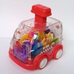 Interactive Transparent Gear Toy Car With Moving Parts - Push-Forward & Press-Play Mechanism, Durable Plastic Construction, Color-Changing Gears, Educational Learning For Boys & Girls, Educational Toy | Interactive Design | Color Changing Gears - Image 7