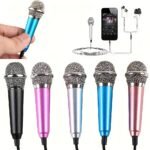3.5Mm Jack Mini Microphone, Portable Singing Microphone, Suitable For Voice Recording, Interviews, Karaoke, Gaming, Video Conferences, Live Streaming, Compatible With Mobile Phones, Computers, Laptops, Tablets - No Battery Required
