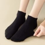 10 Pairs Of Mixed Color Short Socks - Yz - Pure Black And White Comfortable Spring/Summer Matching Set - Image 2