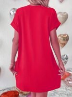Dual Pocket Crew Neck Loose Dress, Casual Short Sleeve Dress For Spring & Summer, Women'S Clothing - Image 10