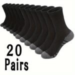 10 Or 20 Or 30 Pairs Of Men'S Fashion Crew Socks, Comfy Breathable Thin Sport Socks For All Seasons Wearing - Image 15