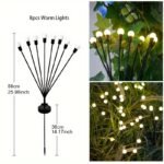6/8/10-Light Solar Lawn Lamp For Yard, Illuminated Diode Wind Drive Firefly Ground Stake Light, Garden Ramadan Decoration Festival Lamp, Energy-Efficient Switch Control, Detachable Spotlight, Plastic Material, Solar-Powered, Outdoor Lighting - Image 5