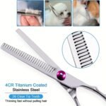 Professional Pet Grooming Scissors Set - Pink Curved Tooth Clippers For Dogs, Stainless Steel Blades, Ergonomic Handles, Ideal For Teddy Dogs And Self-Grooming, Dog Grooming Essentials|Ergonomic Design|Durable Construction, Dog Grooming Supplies - Image 9