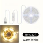 15.24Meter/9.75Meter/4.88Meter Usb Led Strip Lights, 5V 2835 White/Warm White Led With Switch Button, Flexible Usb Tape, Adhesive, Cuttable For Tv Backlight, Bedroom, Cabinet, Kitchen, Diy Lighting - Nbbuff - Image 7
