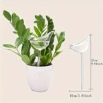 5Pcs Bird-Shaped Self-Watering Globes - Automatic Flower Watering System With Drip Tray, Ideal For Home Garden, Balcony Succulents & Shower Plants, Durable Plastic Design, Plant Watering System, Balcony Gardening, Elegant Bird Design, Transparent Material - Image 4