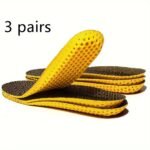 3 Pairs Breathable Mesh Shoe Insoles - Comfortable Replacement Inserts For Sports Shoes & Water Footwear, Black, Enhanced Ventilation Design For All-Day Support
