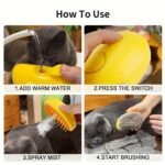 Lemon/Mango/Banana Styles, Multiple Options Available. Self-Cleaning Steam Cat Brush, One-Key Spray & Massage, Universal For Cats And Dogs. Standard Version (Fixed Head + 150Mah), Lemon Pro Version (2 Replaceable Heads + 400Mah Large Battery). - Image 14