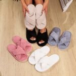 Women'S Cozy Plush Slides - Soft Beige Fleece Lining, Eva Sole, Classic Striped Design, Comfortable Indoor Shoes For All Seasons, Perfect Gift Idea, Indoor Slippers | Classic Striped Slides | Eva Sole Slippers - Image 10