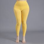 1Pc Elegant High-Waist 100D Soft Stretch Opaque Tights, Plus Size Black Footless Pantyhose For Women - Sleek Nylon/Spandex Blend, Machine Washable, Leggings Plus Size - Image 11