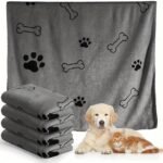 Microfiber Pet Towels For Dogs, 60.96X101.6 Cm, Super Absorbent & Quick Dry, Soft & Durable Bath Towel With Paw Print Design, For Quick Dog Bath Care - Image 6