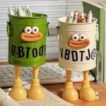 3Pcs Cartoon Personality Pen Holder Set, Simple Vintage Office Storage Pencil Case, Desktop Organizer Bucket, Ideal Gift For Home And Study Stationery Storage