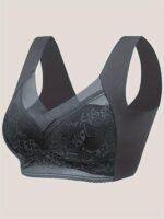 1Pc Women'S Seamless Mesh Lace Bra - Elegant Contrast Lace Design, Wireless Push-Up Tube Top With Non-Removable Padded Cups, Smooth Soft Back For Yoga, Sleep & Casual Wear, Supportive Undergarment | Seamless Design | Mesh Lace Detailing - Image 5