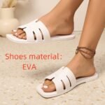 New Women'S Fashionable Solid Color Eva Rubber Plastic Integrated Flat Bottom Casual Slippers, Elegant And Comfortable, Light And Soft For All Seasons, Suitable For Daily Life, Work Or Beach Vacation Etc - Image 6