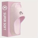 Women'S Thick Sole Non-Slip Eva Slides - Casual Slip-On Beach Indoor/Outdoor Sandals, Cartoon Design, All Seasons, Sizes 36-45, Available In White, Gray, Purple, Green, Black, Pink
