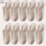 5 Pairs Unisex No-Show Socks - Breathable Sweat-Resistant Anti-Odor Invisible Invisible Socks For Men & Women, Solid Colors (Black, Pink, Grey, Beige, White) - Machine Washable Boat Socks For Casual & Formal Wear - Image 13