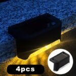 4/12Pcs Solar Stair Lights Outdoor Wall Lights, Outdoor Automatic Sensor Switch For Steps, Decks, Paths, Yards, Fences, Railings, Multiple Scenes Solar Deck Lights Solar Stair Lights - Image 3