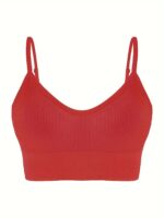 Lianshengfa Women'S Classic Ribbed Yoga Tank Top - Backless Design With Removable Cups, High Support Seamless Workout Bra, High Elasticity For Gym & Outdoor Activities, Solid Color, Sporty Ribbed Texture, Easy Maintenance Clothing - Image 4