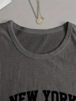 New York Print Crew Neck T-Shirt, Casual Long Sleeve T-Shirt For Spring & Fall, Women'S Clothing - Image 10