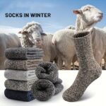 3/5 Pairs Men'S Thick Warm Knit Crew Socks - Solid Color Winter Socks With Ribbed Cuffs, Polyester Blend, Hand Wash Only, Ideal For Cold Weather Comfort, Winter Socks, Handwash Only Socks, Ribbed Cuff Socks, Durable Knit Socks