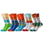 5/10Pairs Men'S Knitted Fun Pattern Crew Socks, Comfy & Breathable Elastic Socks, For Gifts, Parties And Daily Wearing - Image 6