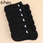 6/10 Pairs Unisex Ankle Socks With Heart Accents - Soft Breathable Moisture-Wicking No-Show Boat Socks For Men & Women, Assorted Colors, All-Season Casual Athletic Office Wear, Machine Washable - Image 7