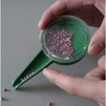 Adjustable Garden Seeder Tool With 5 Sizes ? Handheld Plastic Seed Dispenser For Precise Planting, Green Handle & Clear Lid, Ideal For Various Seed Types, Garden Planting Tool | Handheld Gardening Tool | Plastic Gardening Aid, Seeds For Planting