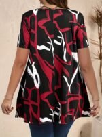 Elegant Random Print Short Sleeve T-Shirt For Women - Polyester, Crew Neck, Slight Stretch, All Seasons, Knit Fabric, 180 G/M? - Image 9