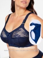 Plus Bra, Underwire-Free Full Coverage Bra, Push Up Bra With Classic Three-Piece Structure In Sheer Fabric, Sexy Contrast Lace, Wide Shoulder Straps, Back Shaping And Side Reduction, 100Dd, 105D - Image 9