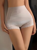 High-Waisted Tummy Control Briefs For Women, Butt Lifter Shapewear, Postpartum Slimming Panties With Lace Trim - Image 6