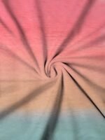 Women'S Casual Short Sleeve T-Shirt - Relaxed Fit Round Neck Geometric Print Summer Top, Gradient Pink To Mint Green, Machine Washable, Ladies T Shirts, Soft Texture Shirt - Image 3