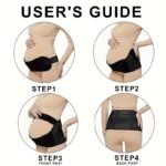 Adjustable & Breathable Maternity Belly Band - Postpartum Support For Pregnancy, Comfortable Knit Polyester, Black & White Design With Straps For Easy Wear, Maternity Belly Support|Practical Maternity Wear|Breathable Fabric - Image 4