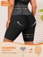 1Pc Large Size Panties, Oversized And Thickened, High Waist Tummy Control, Shaping And Butt Lifting, Seamless Underwear, Women'S Panties, Square Shorts. - Image 5