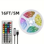 4.88-30.48Meter Led Strip Lights With Ir Remote, Cuttable & Flexible, Adjustable Color & Flash Speed, 6 Diy Modes, Easy To Install, For Bedroom, Ceiling, Party & Holiday Ambiance Lighting, Remote Controlled Led Lights | Multi-Color Led Strip | Usb Ligh - Image 3