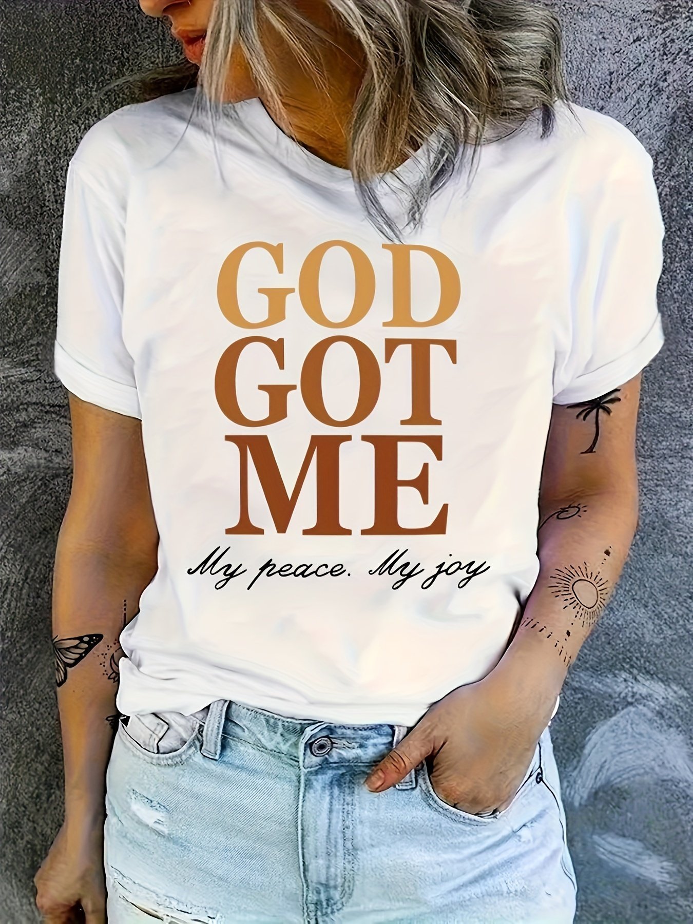 product-fancy-9d0f96c8-8269-49fd-8a10-19c56652fd02.jpg God Happy Printed T-Shirt - Image 1