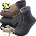 3/10 Pairs Of Thick Winter Velvet Snow Socks For Men, Soft Plush Warm Boot Socks, Suitable For Outdoor Work And Leisure, A Gift For Husbands, Fathers, Or Boyfriends, Knitted Items In European Sizes (39-45) And Us Sizes 9-11. - Image 4