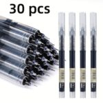 30Pcs/10Pcs Direct Liquid Quick Drying Ballpoint Pen, 0.5Mm Black, Blue, Red. Brush Questions To Write Homework Gel Pen, School Office Writing Stationery Gel Pen, A Good Pen To Write - Image 11