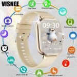 Visnee Smartwatch With 4.57Cm Hd Tft Display, Wireless 5.1, 100+ Watch Faces, Alloy Body, Silicone Strap, Usb Charging, Rechargeable Lithium Polymer Battery, Sports Tracker, Remote Camera, Alarm Clock, For Men, Women, Boys, Girls