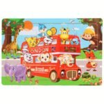 30Pcs Wooden Puzzles For Kids - Animal, Dinosaur & Cartoon Themes With Fire Trucks, Police Cars & Construction Vehicles - Educational Toys For Hand-Eye Coordination, Problem-Solving & Cognitive Development - Vibrant Colors, Durable Wooden Flat Puzzles For Kindergarten & Early Learning Gifts, Kids Learning Games | Cartoon Vehicles | Safe For Kids, Puzzles For Toddlers - Image 5