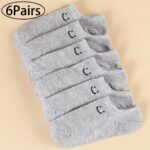 6 Pairs/10 Pairs Unisex Plain Color Casual Socks Breathable Low Top Sneakers Simple Joyful Face Design Soft Moisture Wicking Comfortable For Daily Wear, Home Workouts & Office Minimalist Style All Season & Festive Occasions - Image 7