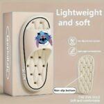 Disney Stitch Women'S Soft Eva Slip-On Slippers - Non-Slip Ventilated Shower Design, All-Season Indoor/Outdoor House Shoes With Cute Cartoon Pattern, Black & Pink Options, Hand Washable, Indoor Footwear, Slipon Style, Durable Footwear - Image 9