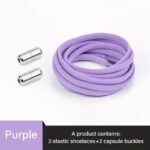 Easy Slip-On No-Tie Elastic Shoelaces With Metal Buckle - Quick Fasten, Machine Washable, Solid Color - Image 23
