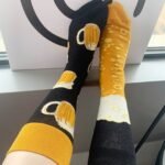 1 Pair Chaozhu Beer Lover Socks - Fun Couples Gift For Men & Women, Extended Mid-Calf Brewing Socks With Beer Mug Designs, Black & Mustard - Hand Wash Only Casual Party Casual Attire, Themed Apparel, Quirky Pattern, Soft Fabric, Sock Collectors - Image 3